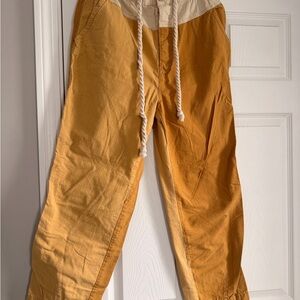 Free People Tan and Cream Pants with Drawstring